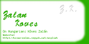 zalan koves business card