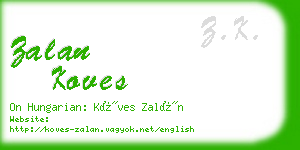 zalan koves business card